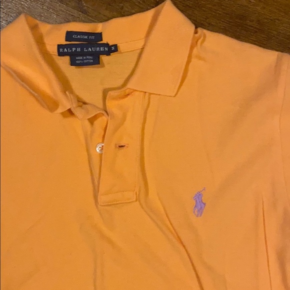 Peachy orange Ralph Lauren collared shirt - Picture 2 of 2